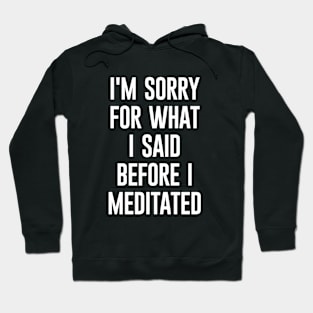 I'm Sorry For What I Said Before Meditated Hoodie